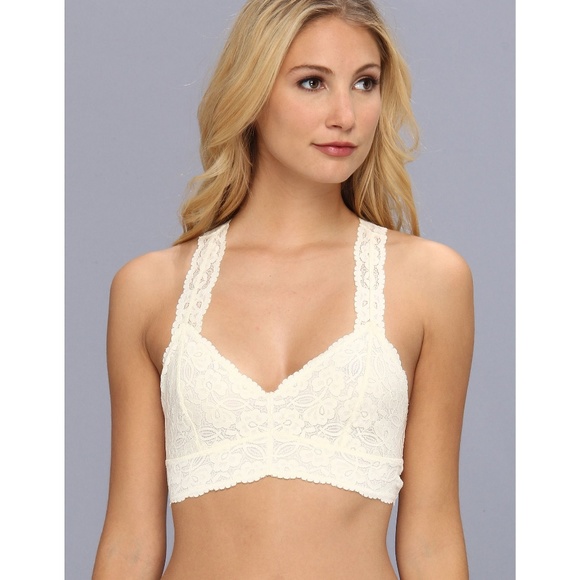 white lace racerback bralette